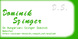 dominik szinger business card